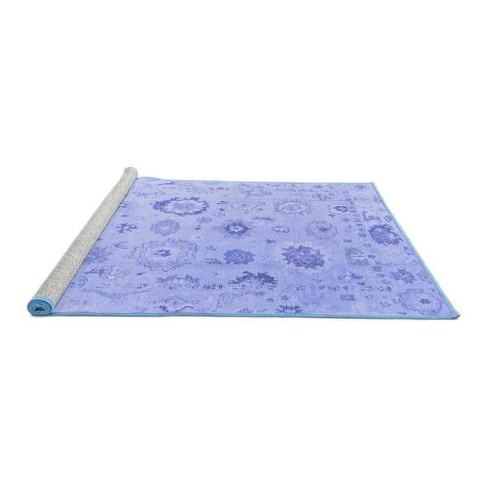 Sideview of Machine Washable Oriental Blue Traditional Rug, wshabs4325blu