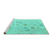 Sideview of Machine Washable Oriental Turquoise Traditional Area Rugs, wshabs4325turq