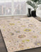 Abstract Deep Peach Orange Oriental Rug in Family Room, abs4325