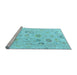 Sideview of Machine Washable Oriental Light Blue Traditional Rug, wshabs4325lblu