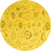 Round Oriental Yellow Traditional Rug, abs4325yw