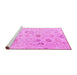 Sideview of Machine Washable Oriental Pink Traditional Rug, wshabs4325pnk