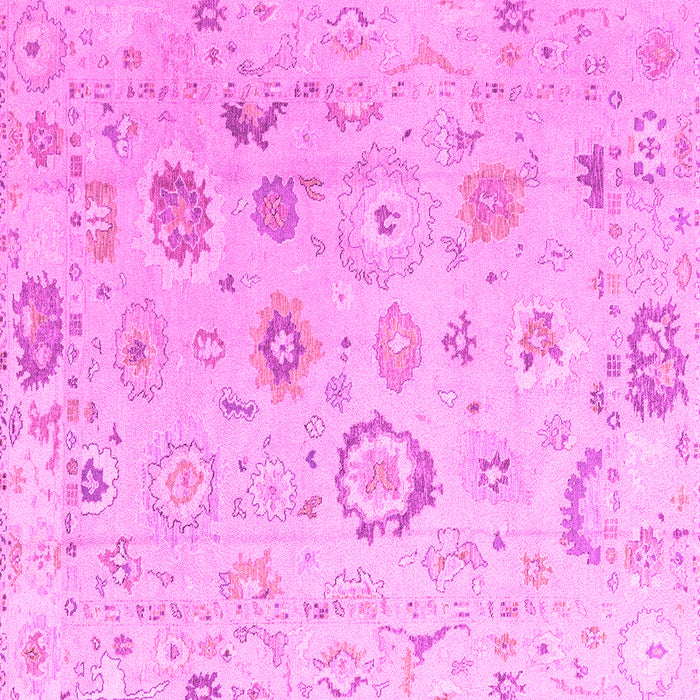 Square Machine Washable Oriental Pink Traditional Rug, wshabs4325pnk