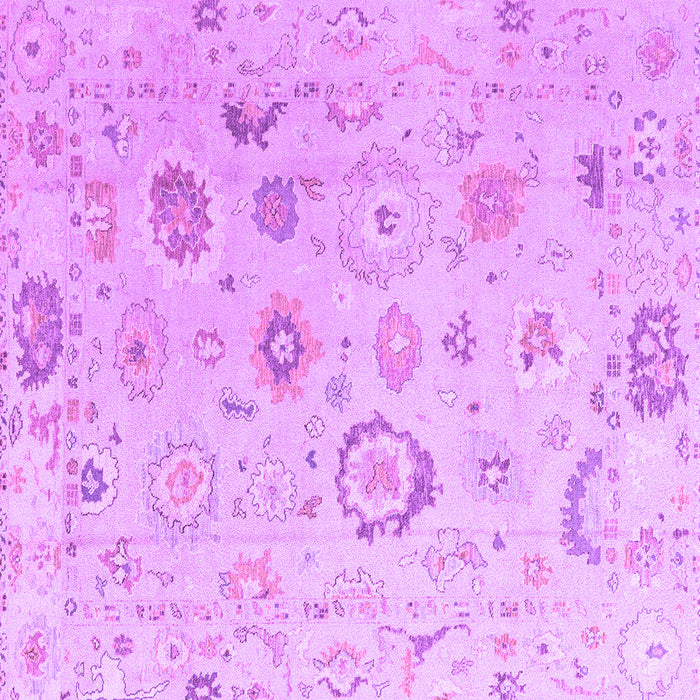 Square Machine Washable Oriental Purple Traditional Area Rugs, wshabs4325pur