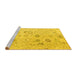 Sideview of Machine Washable Oriental Yellow Traditional Rug, wshabs4325yw