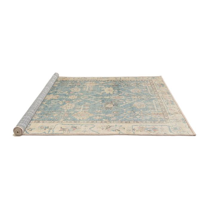 Sideview of Machine Washable Abstract Sage Green Rug, wshabs4326