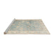 Sideview of Machine Washable Abstract Sage Green Rug, wshabs4326