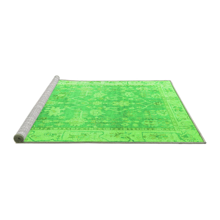 Sideview of Machine Washable Oriental Green Traditional Area Rugs, wshabs4326grn