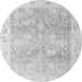 Round Machine Washable Oriental Gray Traditional Rug, wshabs4326gry