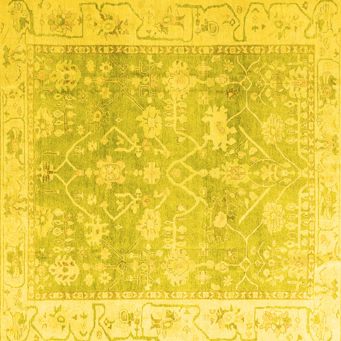 Square Oriental Yellow Traditional Rug, abs4326yw