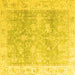 Square Oriental Yellow Traditional Rug, abs4326yw