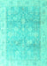 Machine Washable Oriental Turquoise Traditional Area Rugs, wshabs4326turq