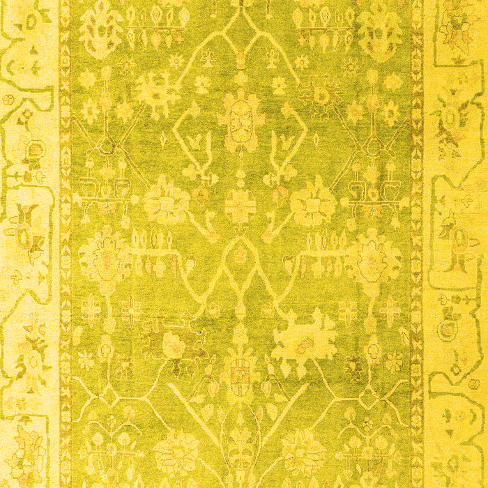 Machine Washable Oriental Yellow Traditional Rug, wshabs4326yw