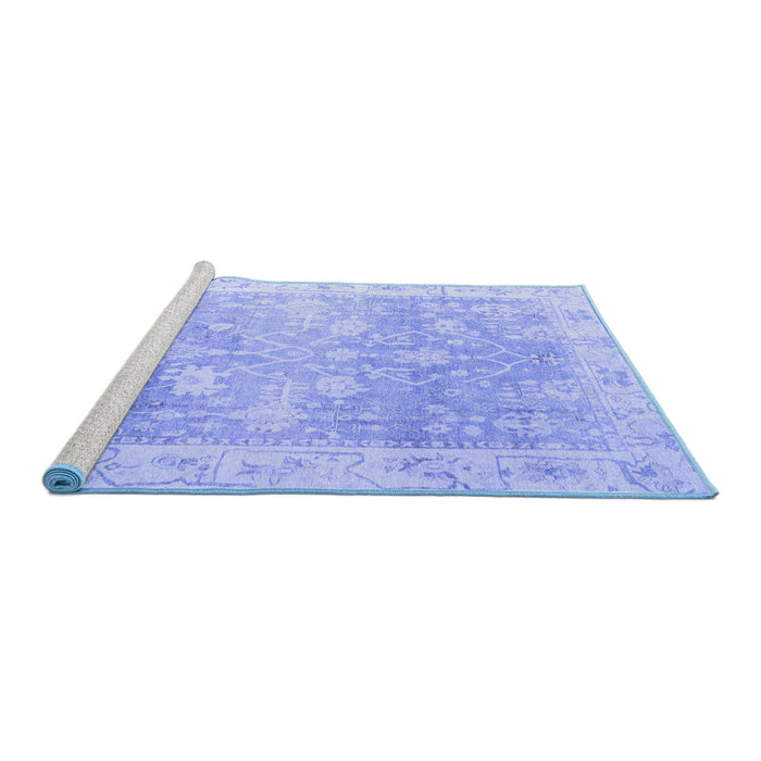 Sideview of Machine Washable Oriental Blue Traditional Rug, wshabs4326blu