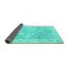 Sideview of Oriental Turquoise Traditional Rug, abs4326turq