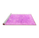 Sideview of Machine Washable Oriental Pink Traditional Rug, wshabs4326pnk