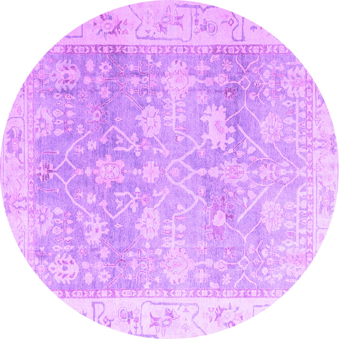 Round Oriental Purple Traditional Rug, abs4326pur
