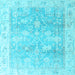 Square Oriental Light Blue Traditional Rug, abs4326lblu