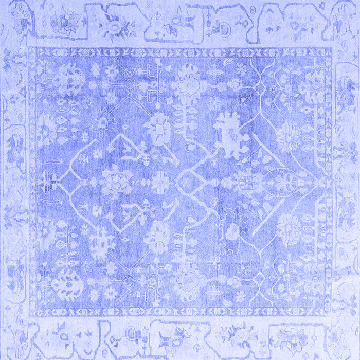 Square Machine Washable Oriental Blue Traditional Rug, wshabs4326blu