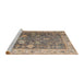 Sideview of Machine Washable Abstract Brown Sugar Brown Rug, wshabs4327