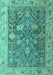 Machine Washable Abstract Turquoise Modern Area Rugs, wshabs4327turq