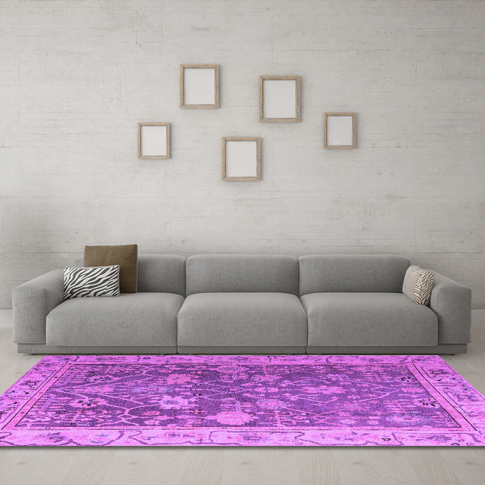 Machine Washable Abstract Purple Modern Area Rugs in a Living Room, wshabs4327pur
