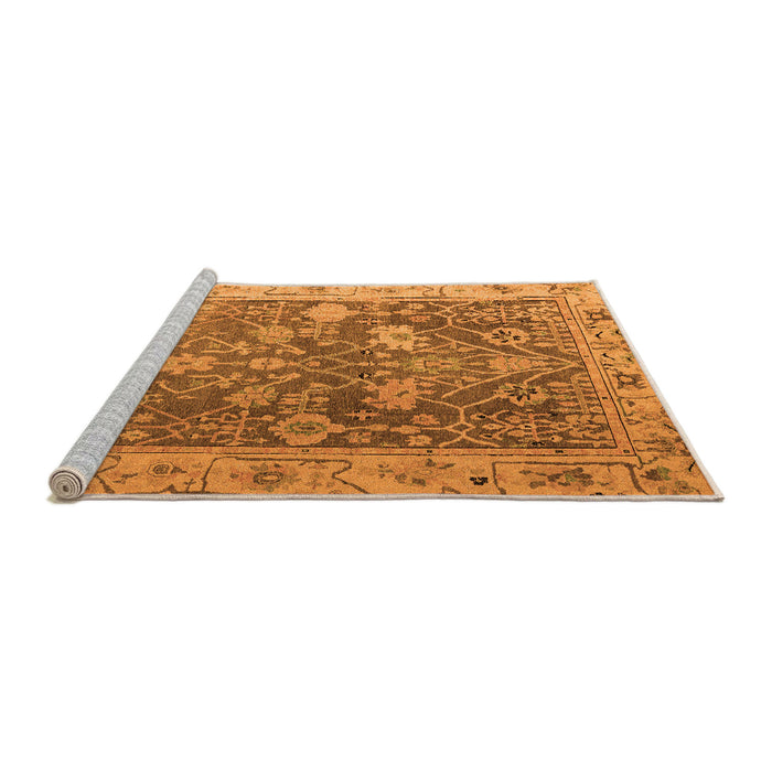 Sideview of Machine Washable Abstract Orange Modern Area Rugs, wshabs4327org
