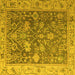 Square Machine Washable Abstract Yellow Modern Rug, wshabs4327yw