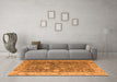 Machine Washable Abstract Orange Modern Area Rugs in a Living Room, wshabs4327org