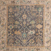 Square Abstract Brown Modern Rug, abs4327