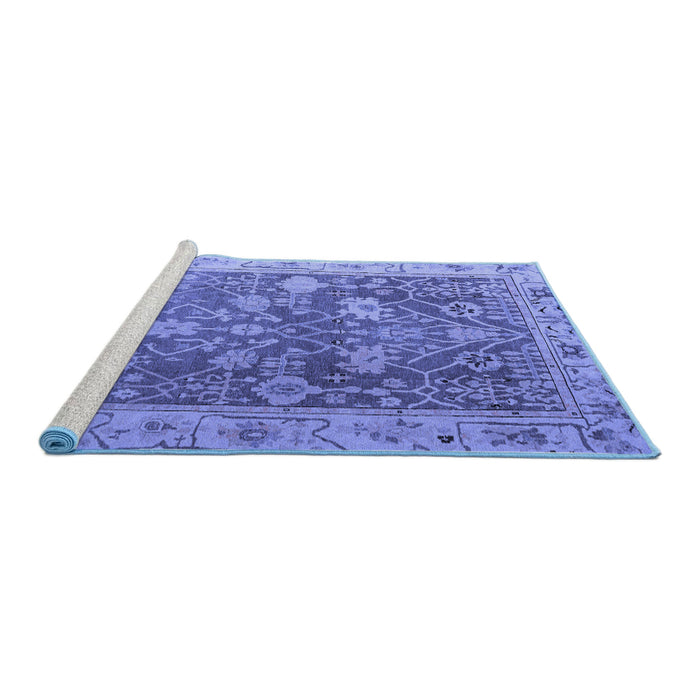 Sideview of Machine Washable Abstract Blue Modern Rug, wshabs4327blu