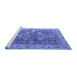 Sideview of Machine Washable Abstract Blue Modern Rug, wshabs4327blu