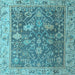 Square Abstract Light Blue Modern Rug, abs4327lblu