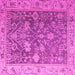 Square Machine Washable Abstract Pink Modern Rug, wshabs4327pnk