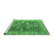 Sideview of Machine Washable Abstract Emerald Green Modern Area Rugs, wshabs4327emgrn