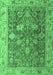 Machine Washable Abstract Emerald Green Modern Area Rugs, wshabs4327emgrn