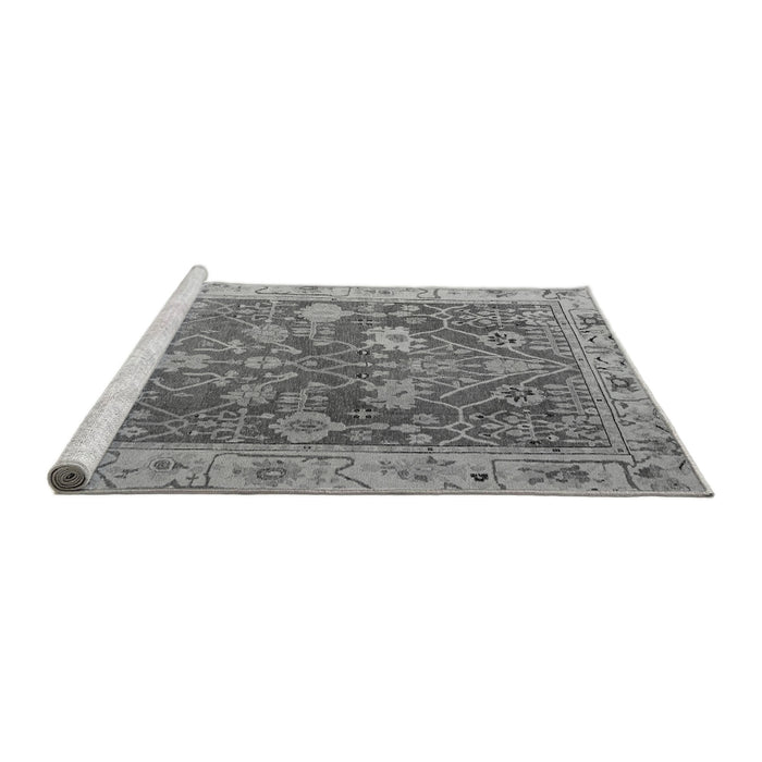 Sideview of Machine Washable Abstract Gray Modern Rug, wshabs4327gry