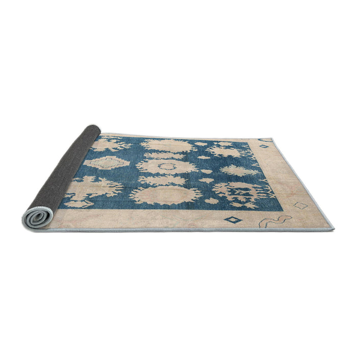 Sideview of Abstract Cadet Blue Green Oriental Rug, abs4328