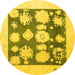 Round Oriental Yellow Traditional Rug, abs4328yw