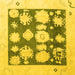 Square Machine Washable Oriental Yellow Traditional Rug, wshabs4328yw