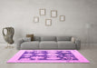 Machine Washable Oriental Pink Traditional Rug in a Living Room, wshabs4328pnk