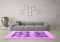 Machine Washable Oriental Pink Traditional Rug, wshabs4328pnk