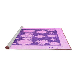 Sideview of Machine Washable Oriental Pink Traditional Rug, wshabs4328pnk