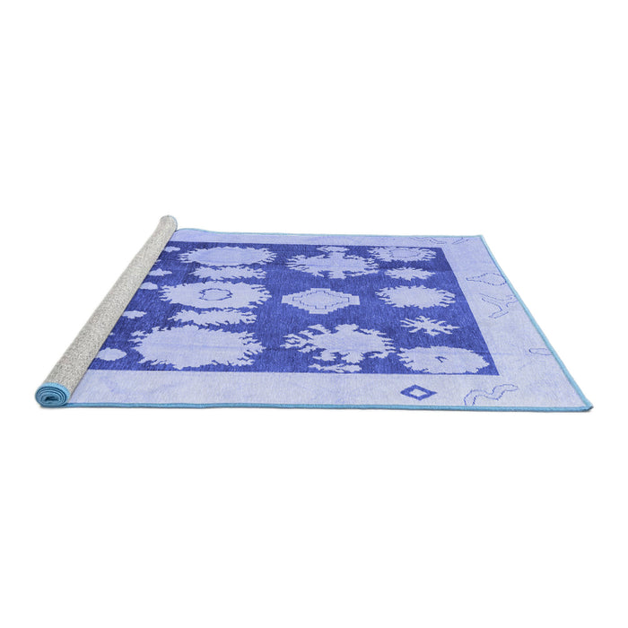 Sideview of Machine Washable Oriental Blue Traditional Rug, wshabs4328blu