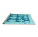 Sideview of Machine Washable Oriental Light Blue Traditional Rug, wshabs4328lblu