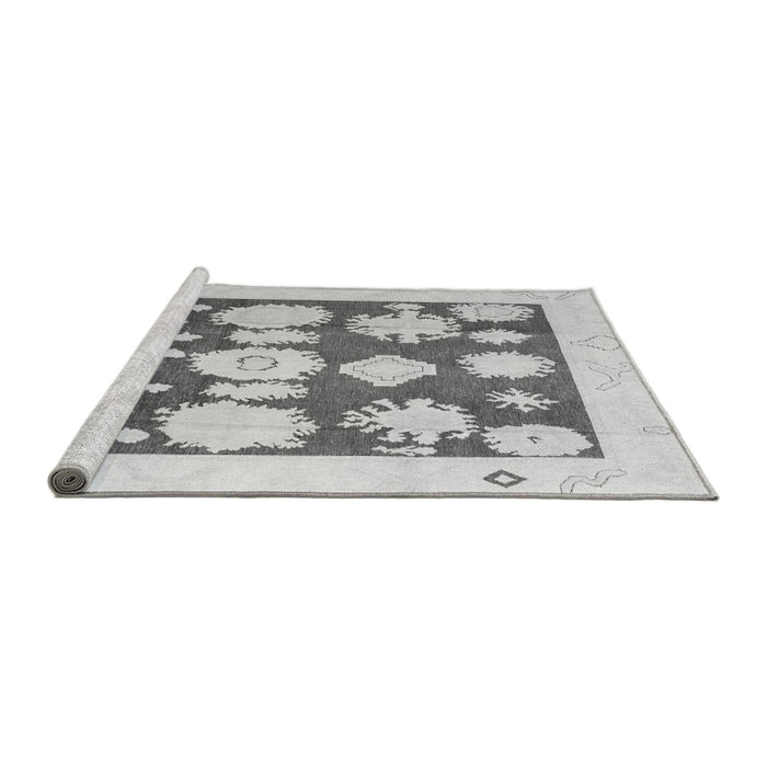 Sideview of Machine Washable Oriental Gray Traditional Rug, wshabs4328gry