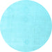 Round Oriental Light Blue Traditional Rug, abs4329lblu