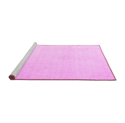 Sideview of Machine Washable Oriental Pink Traditional Rug, wshabs4329pnk
