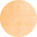 Round Machine Washable Oriental Orange Traditional Area Rugs, wshabs4329org