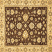 Square Oriental Brown Traditional Rug, abs432brn